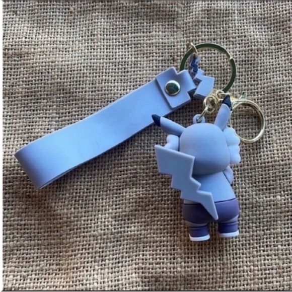 Pikachu Gray key ring Key Chain bag Charm Key fob  pendant New Cute In S… - Picture 3 of 10